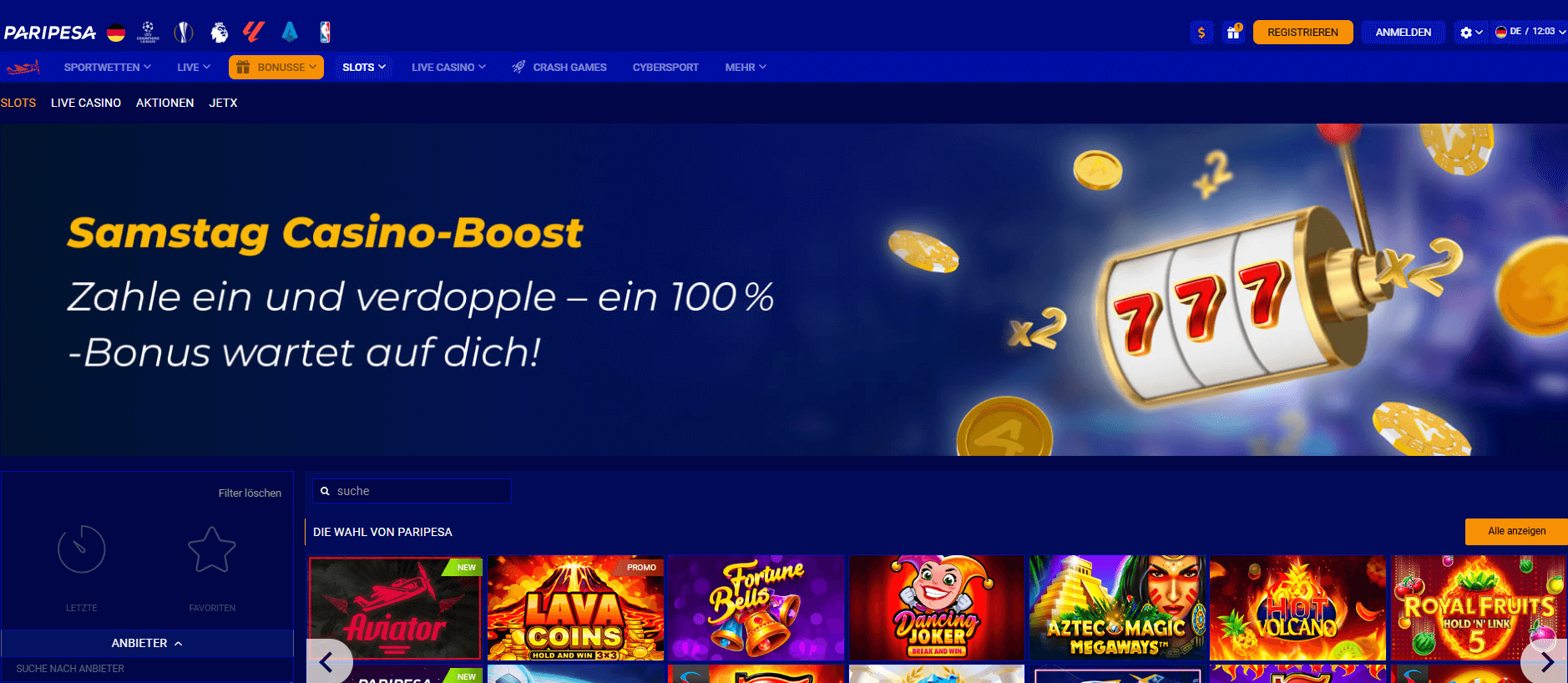 Paripesa Casino im Überblick